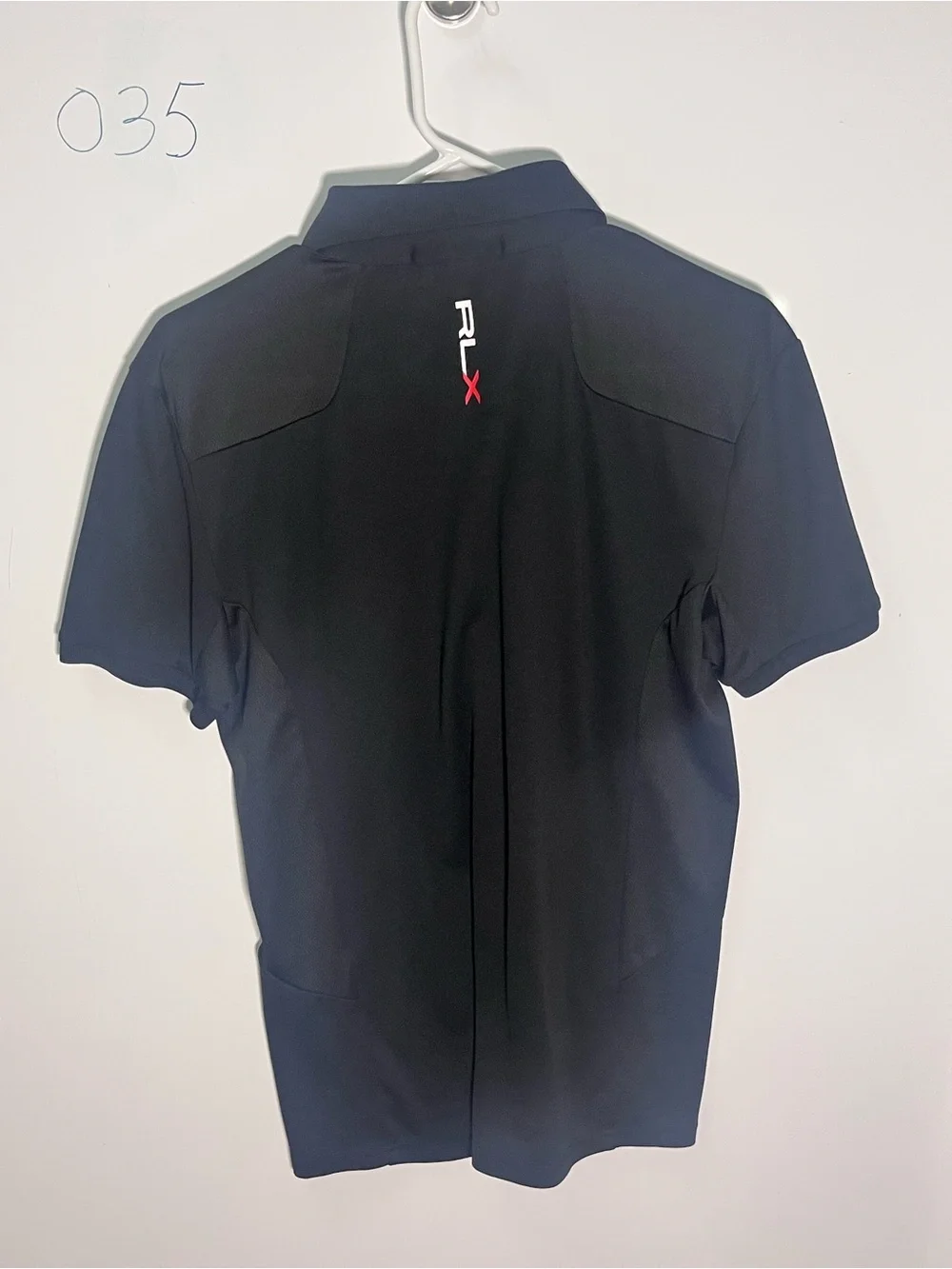 Men's Black Polo Shirt with Red Trim